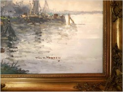 Ciekawa pozycja! Łodzie w zatoce - Wim Van Norden (1917-2001)