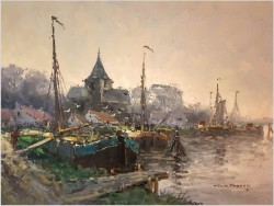 Ciekawa pozycja! Łodzie w zatoce - Wim Van Norden (1917-2001)