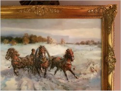 Polskie Malarstwo Aukcyjne! Pędząca Trojka - Edward Pierzyński (Polish, 1922- ??)