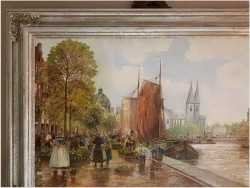Targ kwiatowy w Amsterdamie / Hans Richter-Johannsen 1881-1966 (Mega rozmiar: 150cmx110cm)