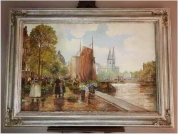 Targ kwiatowy w Amsterdamie / Hans Richter-Johannsen 1881-1966 (Mega rozmiar: 150cmx110cm)