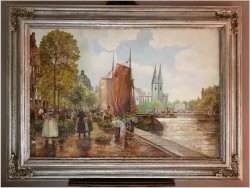 Targ kwiatowy w Amsterdamie / Hans Richter-Johannsen 1881-1966 (Mega rozmiar: 150cmx110cm)