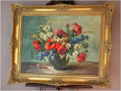 Przepiękna martwa natura! Kwiaty w wazonie -Hedwig Petermann *1877