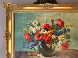 Przepiękna martwa natura! Kwiaty w wazonie -Hedwig Petermann *1877