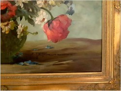 Przepiękna martwa natura! Kwiaty w wazonie -Hedwig Petermann *1877