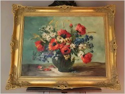 Przepiękna martwa natura! Kwiaty w wazonie -Hedwig Petermann *1877
