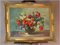 Przepiękna martwa natura! Kwiaty w wazonie -Hedwig Petermann *1877