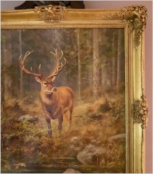 Malarstwo myśliwskie! Dostojny czternastak, jeleń - oryg. Georg Majewicz (1897-1965)