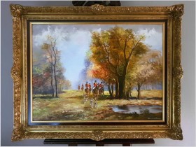 Piękny jesienny krajobraz! Wyjazd na polowanie - Jean EDELER *1899