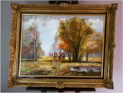 Piękny jesienny krajobraz! Wyjazd na polowanie - Jean EDELER *1899