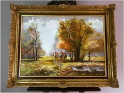 Piękny jesienny krajobraz! Wyjazd na polowanie - Jean EDELER *1899