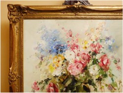 PAŁACOWE AUKCYJNE MALARSTWO! KWIATY  - Ingfried Paul HENZE-MORRO (1925-2013) CERTYFIKAT!