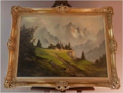 PIĘKNE NIEMIECKIE MALARSTWO KRAJOBRAZOWE-  EBERLINGER XXw. (120x90cm)