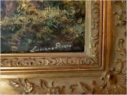 Malarstwo szpachlowe! Widok na Włoską Riwierę - Luciano Pesaro *1911r