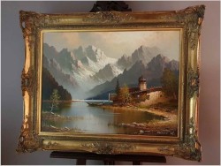 Wspaniałe malarstwo! Bergsee Monte Bivera - Gustaw Weiss/Guwe (1886-1973)