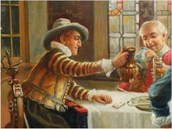 MUSZKIETERZY I WINO - oryg. MAX KRAUSS *1902 + ORGINALBRIEF!