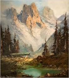 Technika szpachlowa! Latemargruppe - Weisshorn - Herbert Uerpmann (Barmen 1911-1996 Düsseldorf)