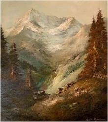 Technika szpachlowa! Weisshorn - Herbert Uerpmann (Barmen 1911-1996 Düsseldorf)