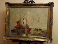 Łodzie na morzu północnym - Rudolf Priebe (Kiew 1889-1964 Hamburg)
