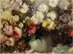 AUKCYJNY MALARZ! KWIATY W WAZONIE - Ingfried Paul HENZE-MORRO (1925-2013) CERTYFIKAT!