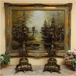 RARYTAS! KOMPLET DUŻYCH PAŁACOWYCH KANDELABRÓW Z FRANCJI XIXw.