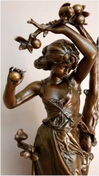 STARA FIGURA Z PRAWDZIWEGO BRĄZU 28KG - HIPPOLYTE MOREAU (1832-1927) ORYGINAŁ XIXw!