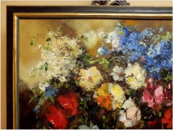 PAŁACOWE MALARSTWO! KWIATY W WAZONIE - Ingfried Paul HENZE-MORRO (1925-2013) CERTYFIKAT!