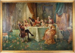 Stare Malarstwo Rokoko! Muzyka Śpiew i Wino - Stephan Sedláček (1868-1936 Wien)