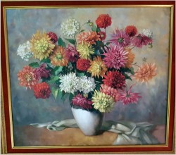 Chryzantemy w wazonie - Helmuth Andreas Volkwein *1920