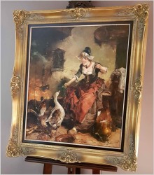 GOSPOSIA Z GĘSIAMI - DICKMEIS GERHARD (HEINSBERG 1918 - 1978 JÜLICH)