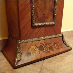 STOJĄCY ZEGAR W STYLU BOULLE Z KONSOLĄ - INTARSJA, BRĄZ, MARMUR 170CM.