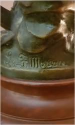 UNIKAT! DUŻA SECESYJNA FIGURA DZIEWCZYNY - L&F MOREAU (*1880) WYSOKOŚĆ 67CM.