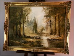 Duży Obraz! Tajemniczy Las - Josef Kugler *1913 (Österreich) Rozmiar XXL