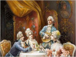 Pałacowe Malarstwo! Biesiadowanie Przy Muzyce, Scena Rokoko - Stephan Sedláček (1868-1936 Wien) 