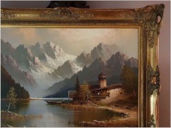 Wspaniałe malarstwo! Bergsee Monte Bivera - Gustaw Weiss/Guwe (1886-1973)