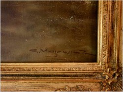 Kolekcjonerski rarytas! Łoś na przedpolu lasu - oryg. Georg Majewicz (1897-1965) 