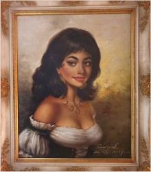 Polecamy! Piękny portret Hiszpanki - Rudolf Otto Franke (1926 - 1992)