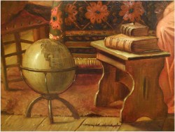 MALARSTWO RODZAJOWE! GEMÜTLICHE RUNDE - (Claüs BERNER XIX/XXw.) München