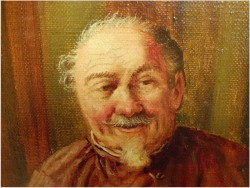 MALARSTWO RODZAJOWE! GEMÜTLICHE RUNDE - (Claüs BERNER XIX/XXw.) München