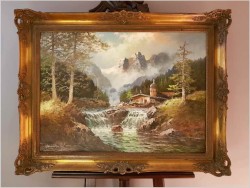 Malarstwo do Salonu! Wasserfal im Wilder Kaiser - Gustaw Weiss/Guwe