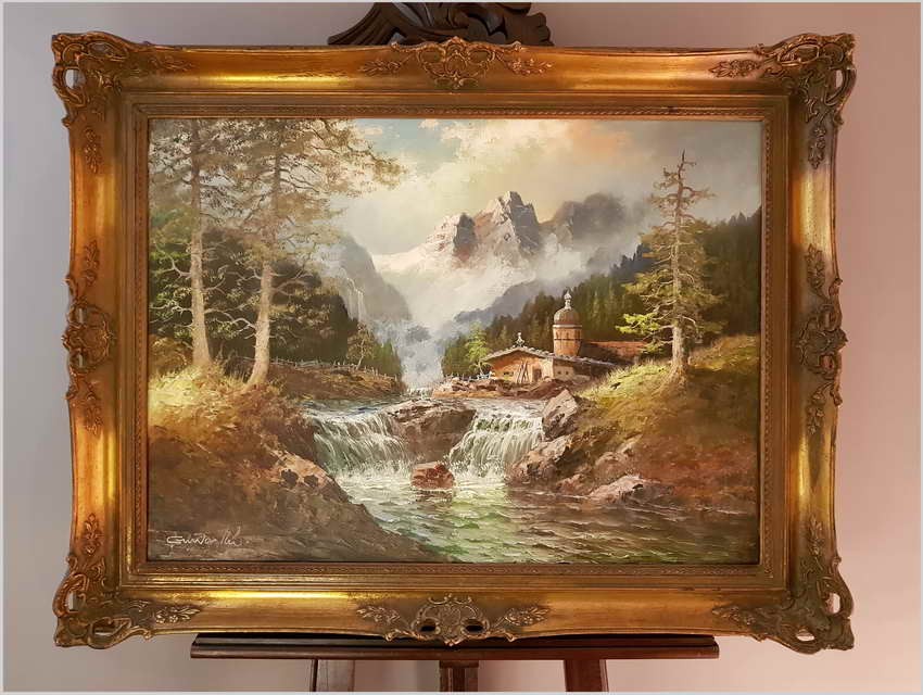 Malarstwo do Salonu! Wasserfal im Wilder Kaiser - Gustaw Weiss/Guwe