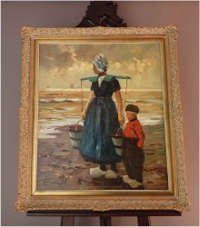 Technika szpachlowa! W oczekiwaniu nad brzegiem morza - Harry Haerendel (1896 - 1991)