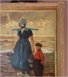 Technika szpachlowa! W oczekiwaniu nad brzegiem morza - Harry Haerendel (1896 - 1991)