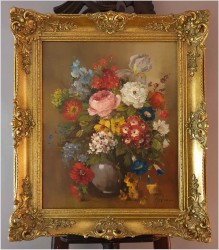 Pałacowe malarstwo! Kwiaty w wazonie - Medina Louisa *1911