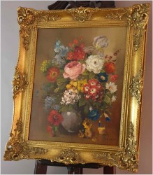 Pałacowe malarstwo! Kwiaty w wazonie - Medina Louisa *1911