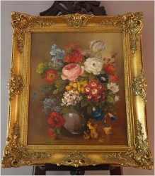 Pałacowe malarstwo! Kwiaty w wazonie - Medina Louisa *1911