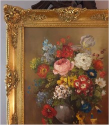 Pałacowe malarstwo! Kwiaty w wazonie - Medina Louisa *1911