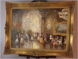 Pozycja Godna Uwagi !!! Scena Rodzajowa w Sali Balowej - Oryg. Christian Stemmeler *1928 (Rozmiar XXL!)