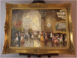 Pozycja Godna Uwagi !!! Scena Rodzajowa w Sali Balowej - Oryg. Christian Stemmeler *1928 (Rozmiar XXL!)