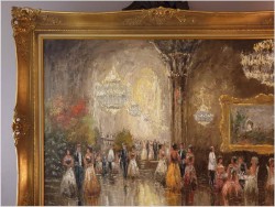 Pozycja Godna Uwagi !!! Scena Rodzajowa w Sali Balowej - Oryg. Christian Stemmeler *1928 (Rozmiar XXL!)